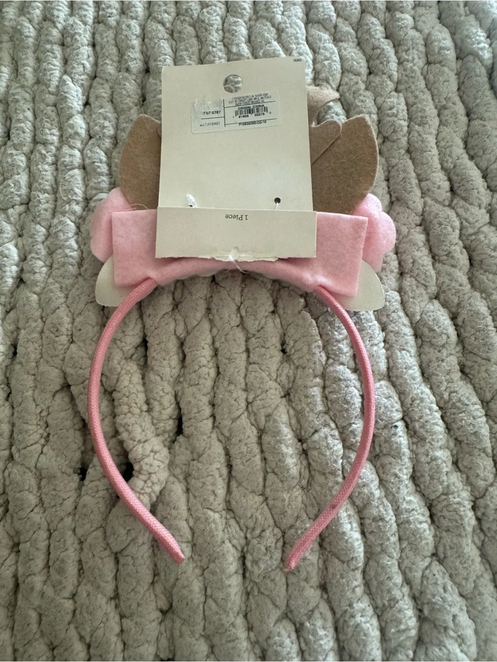 Cat & Jack Pink and Cream Glitter Flower Unicorn Headband